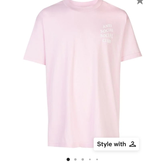 Anti social social club box logo tee pink XL - Picture 4 of 6
